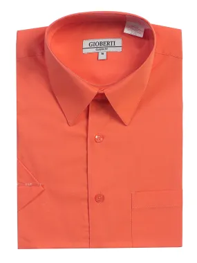 Men's Short Sleeve Shirt, Coral