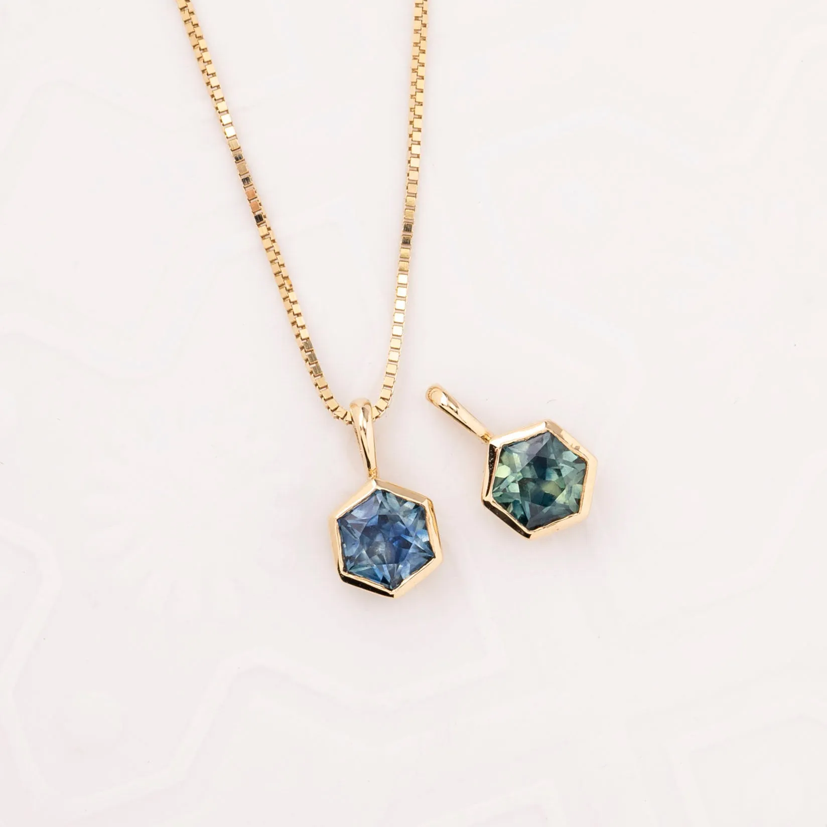 Monata Sapphire Patia Hexagon Charm