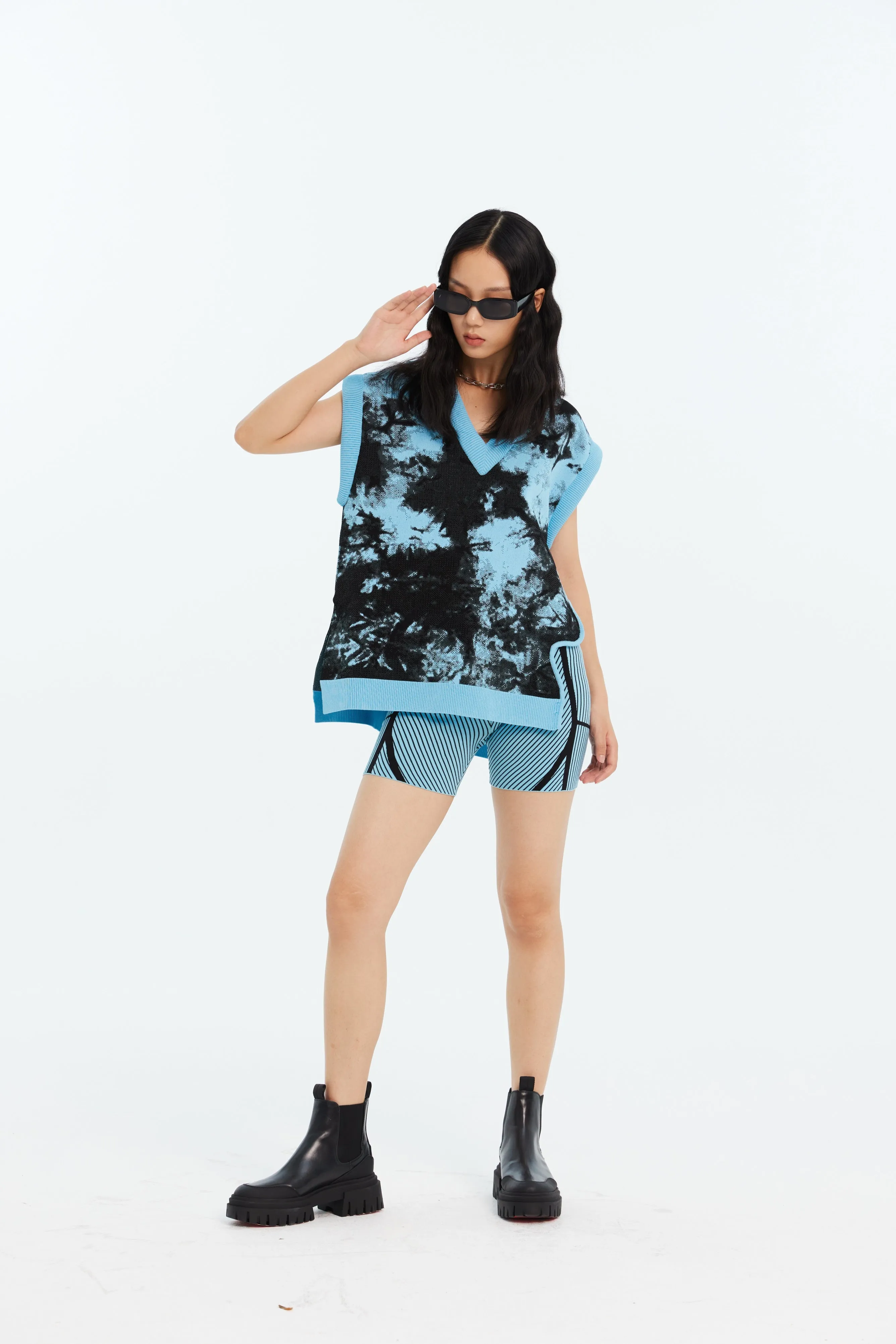 MORGAN OVERSIZED ECO "TIE DYE" VEST