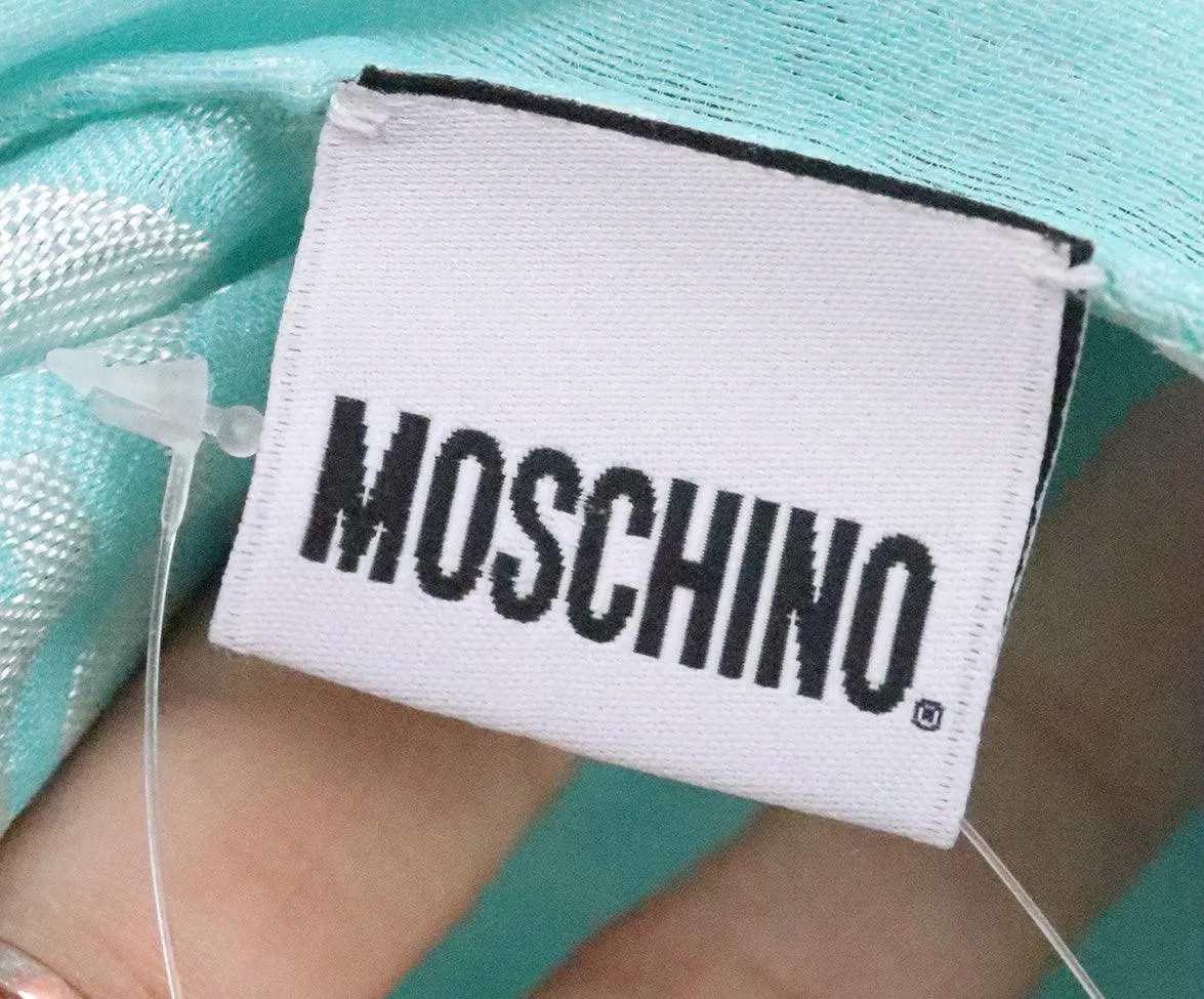 Moschino Aqua Print Scarf