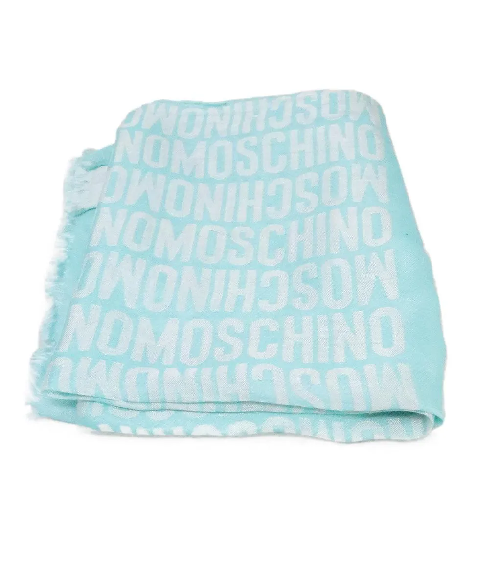 Moschino Aqua Print Scarf