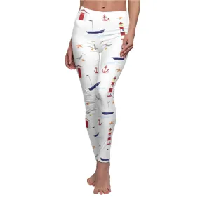 Nautical Pattern Leggings by Tshirt Unlimited