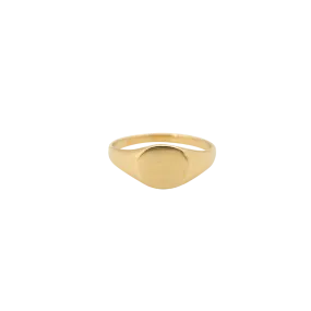 Pinky Signet Ring Round 14K