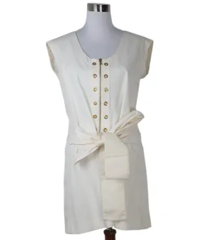 Prada White Cotton Dress w/ Belt sz 4