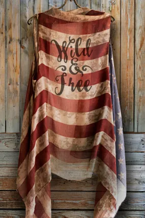 "Wild & Free" Vintage American Flag Vest