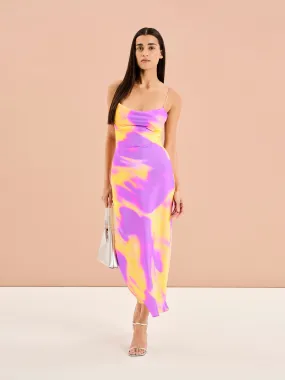 Riviera Dress in Abstract Fluoro Print