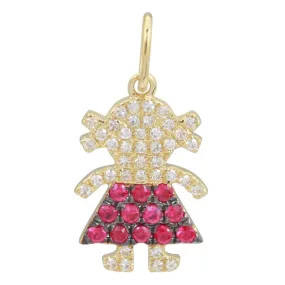 Ruby Diamond Girl Charm