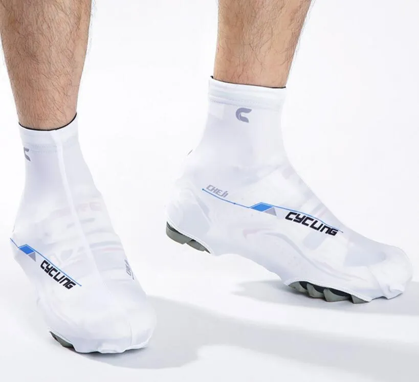 Solid White Splash-proof Cycling Shoe Covers