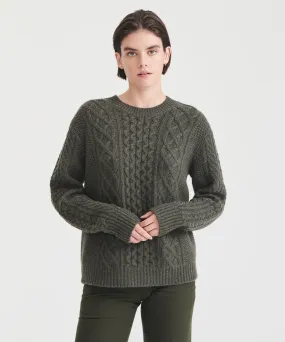 Super Luxe Cashmere Cable Crewneck Sweater