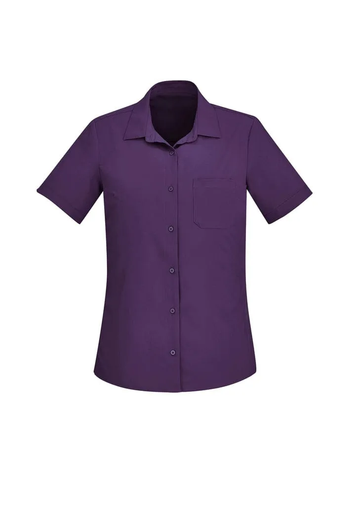 Tend Biz Care Florence Short Sleeve Shirt Purple TD-CS947LSPURP