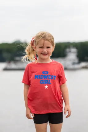 The Midwest Girl Star Tee for Kids in Red (FINAL SALE)