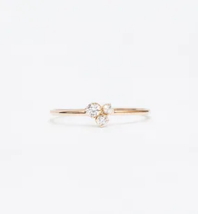 Three Mixed Diamond Prong Trio Ring