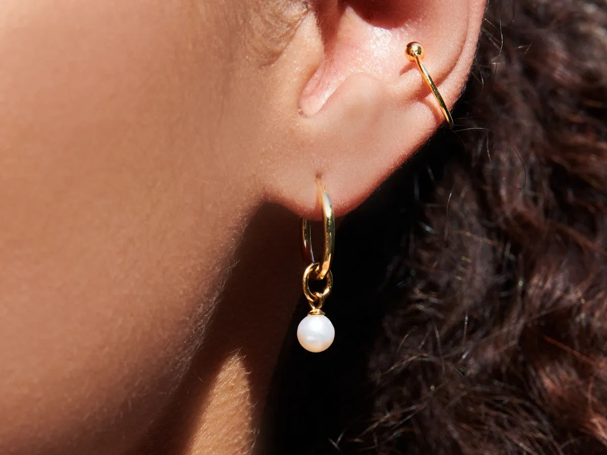 Tiny Pearl Hoops