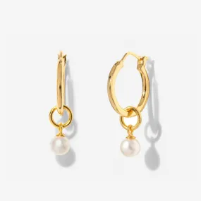 Tiny Pearl Hoops