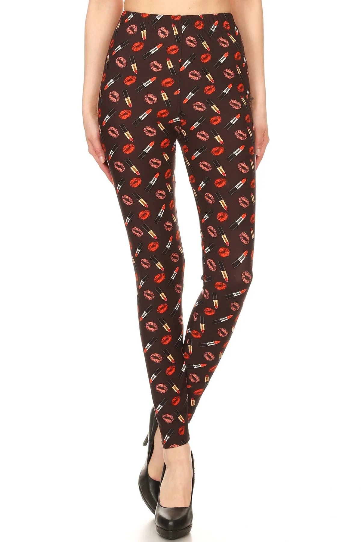 Women's 3 X 5X Lip Lipstick Pattern Printed Leggings