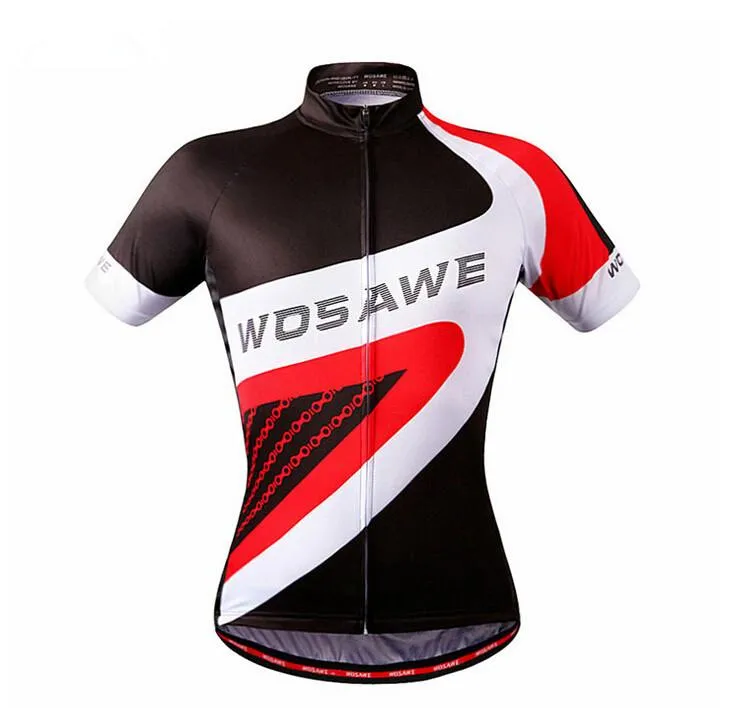 WOSAWE Bone White and Black Short Sleeve Cycling Jersey