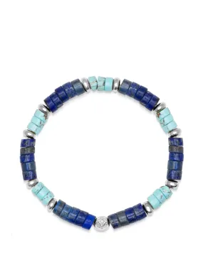 Wristband with Blue Lapis and Turquoise Heishi Beads