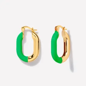 Zoey Green Enamel Hoops